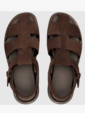BRAND NEW Suitsupply Dark Brown Suede Sandals in Size EU43/US 10